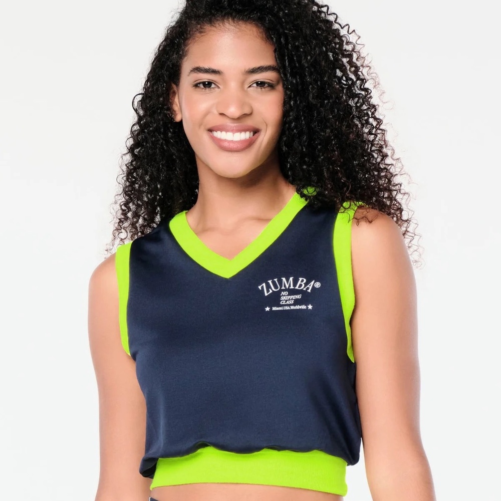 NWOT Zumba Prep Crop Sweatshirt Vest (Size S)